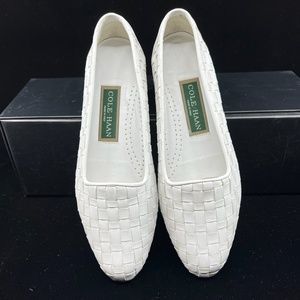 New Unworn Women's Cole Haan Dunbar White Deerskin Woven Shoes 7M
